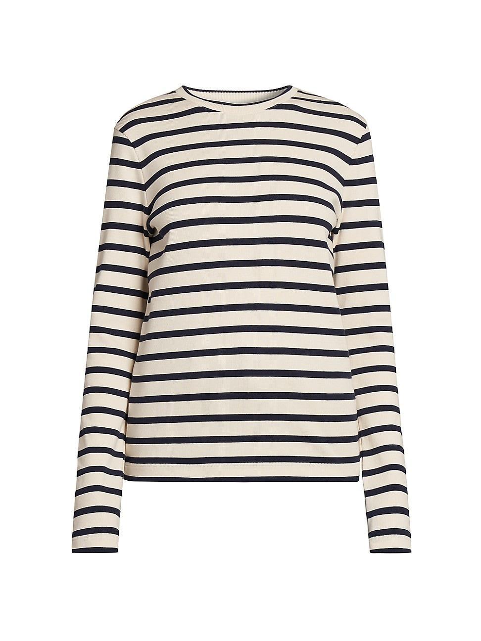 Womens Striped Cotton Long-Sleeve T-Shirt product image