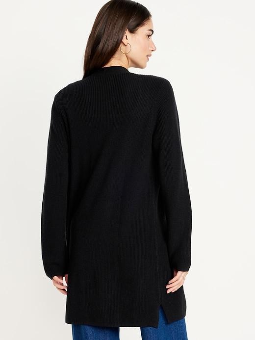 Open-Front Longline Cardigan Sweater Product Image