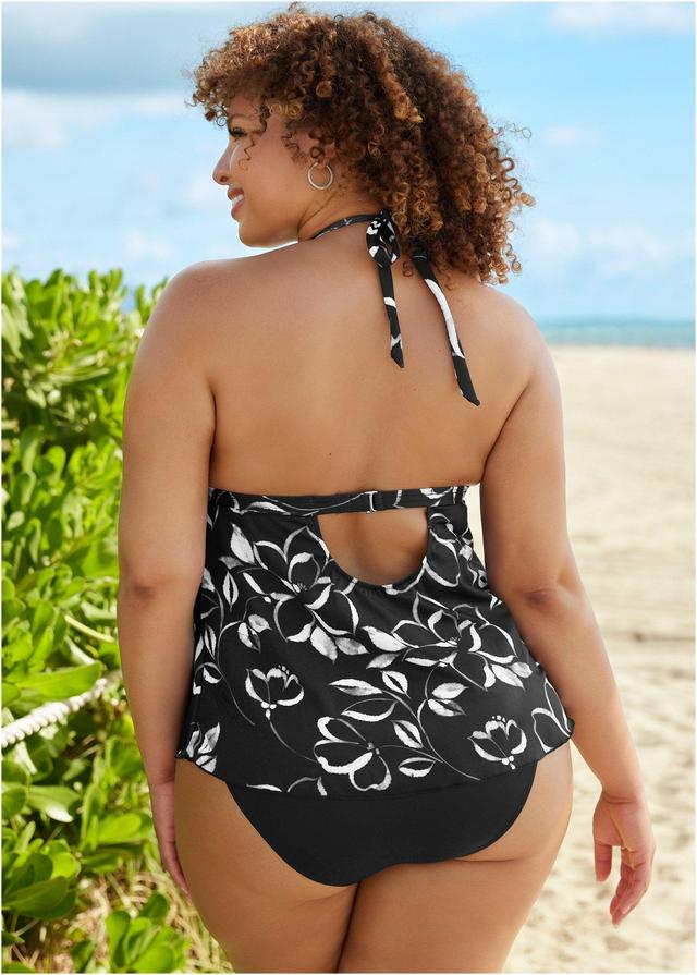 Ruched Goddess Tankini Top - Nighttime Blooms Product Image