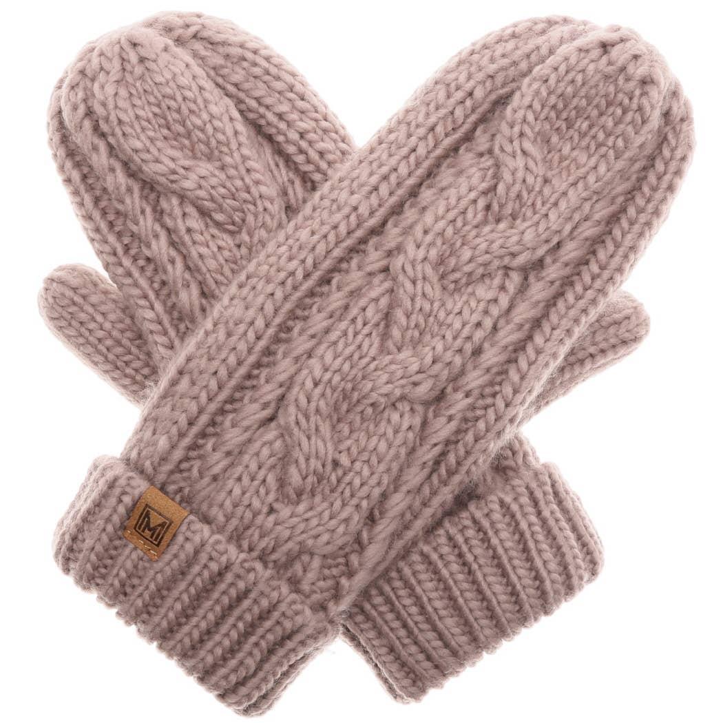 Winter Gloves Cable Knit Mittens with Fleece Lined Product Image