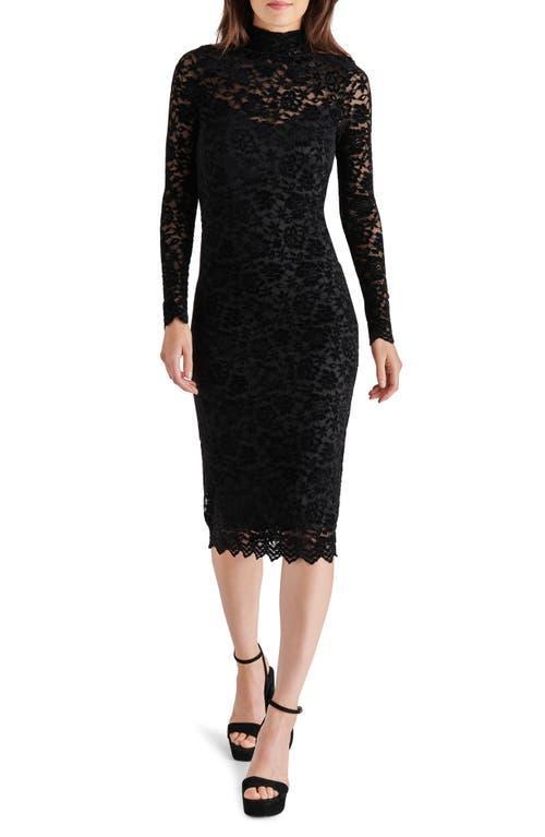 Steve Madden Vivienne Velvet Lace Long Sleeve Midi Dress Product Image