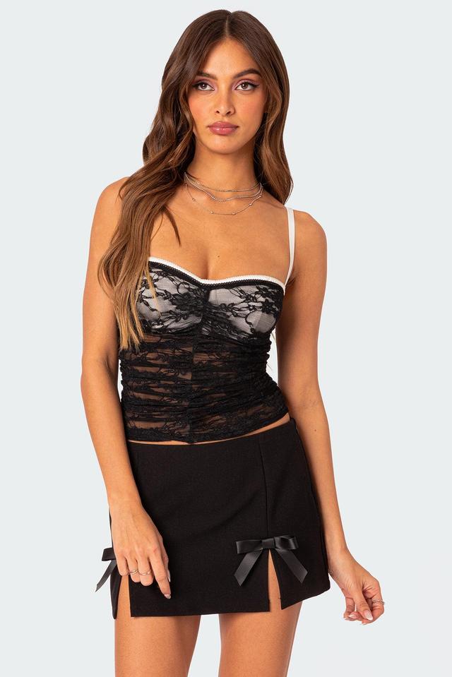 Eleanor Bra Detail Sheer Lace Top Product Image