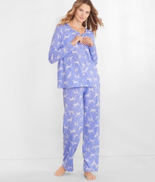 Cardigan Jersey Knit Pajama Set Product Image