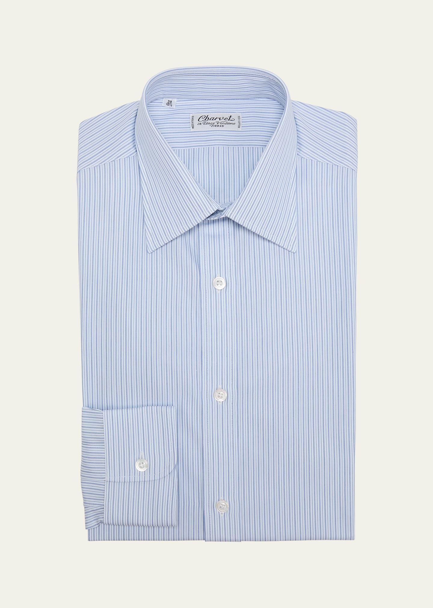 Mens Multi-Stripe Point-Collar Dress Shirt Product Image