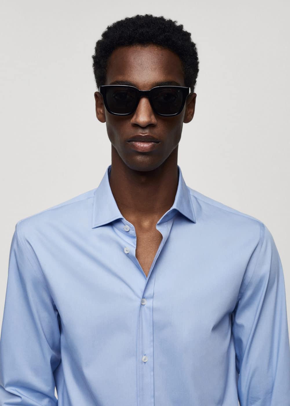 MANGO MAN - Coolmax® cotton shirt sky blueMen Product Image