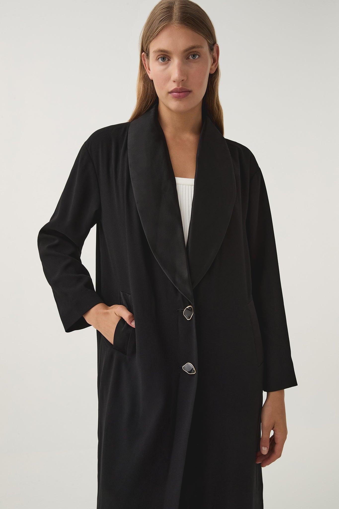 Kara Long Line Crepe Coat Product Image