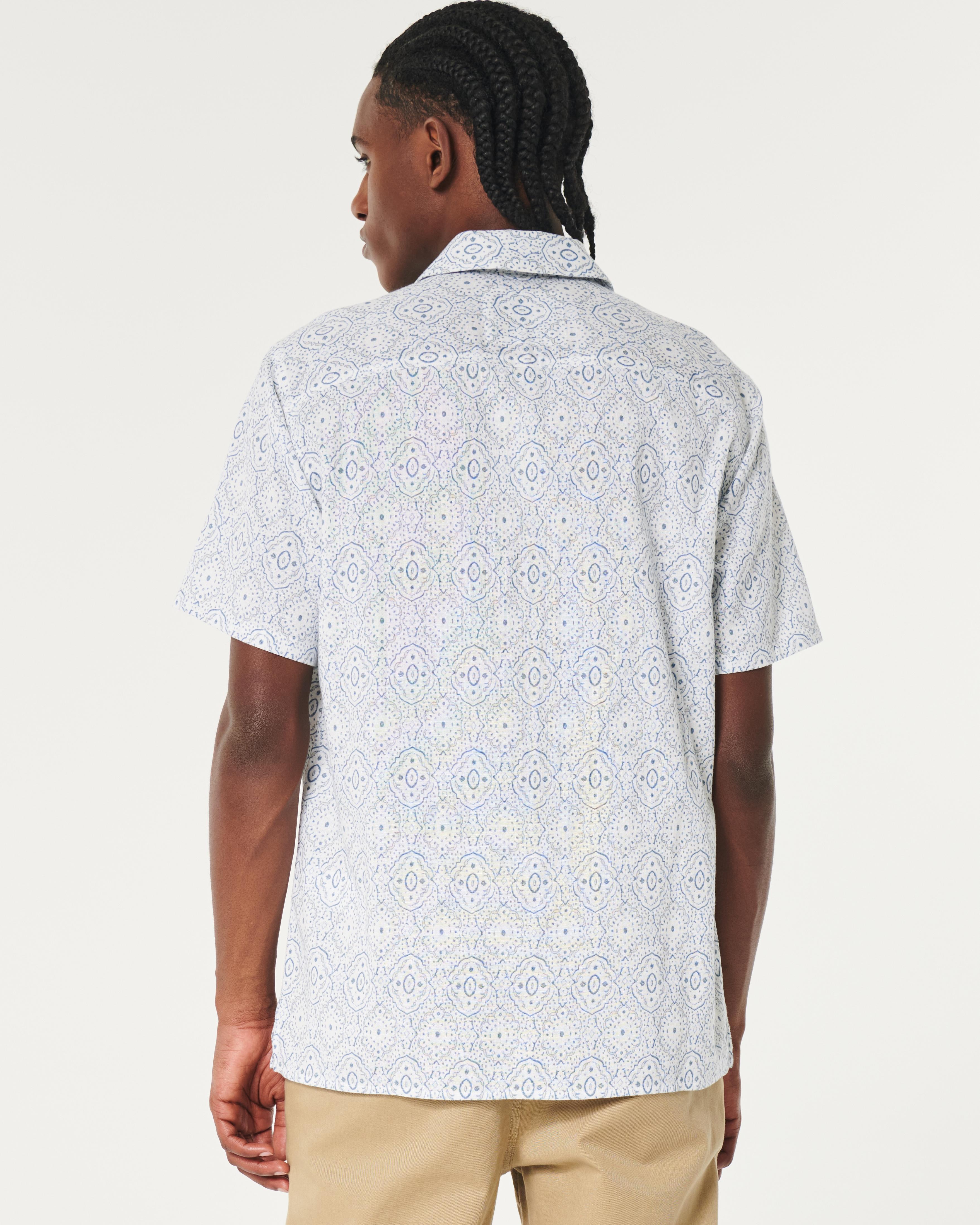 Short-Sleeve Pattern Button-Through Shirt Product Image