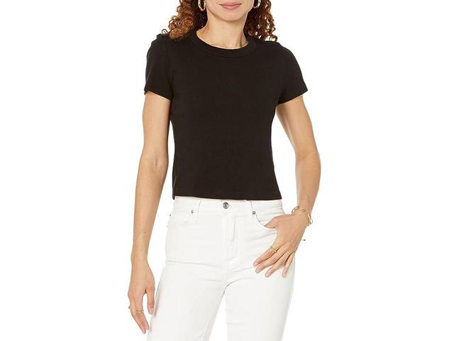 Michael Stars Mimi Cropped Tee (Black) Women's Clothing Product Image