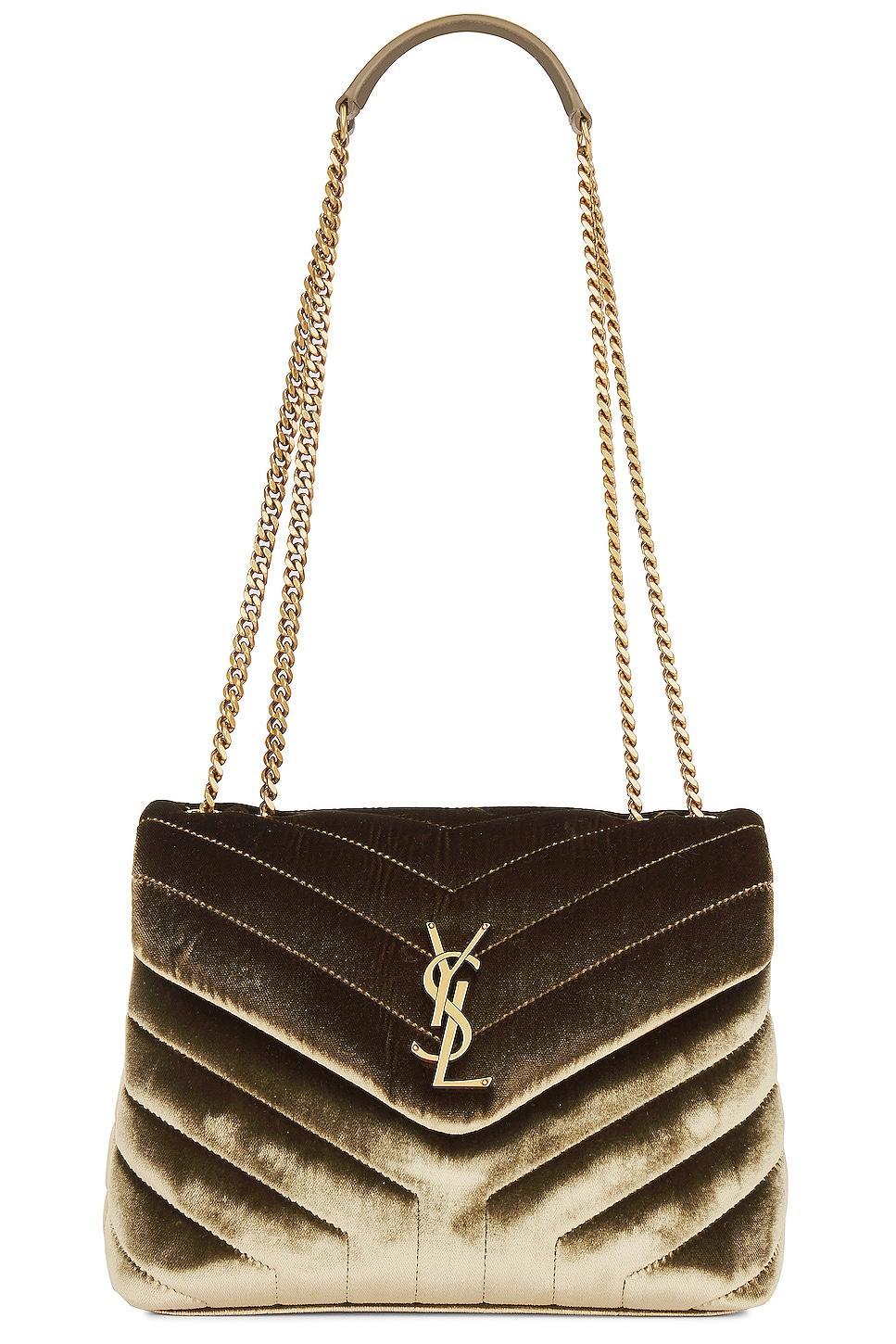 Saint Laurent Small Loulou Chain Bag in Olive Product Image