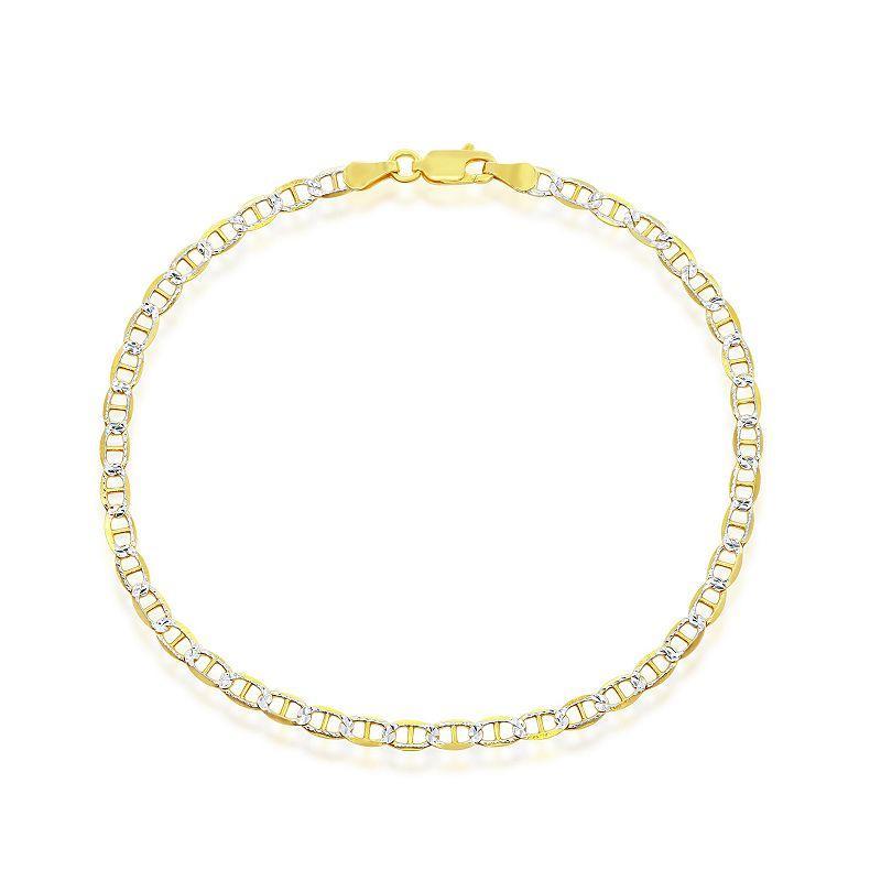 Argento Bella Sterling Silver Pave Marina Chain Bracelet, Womens Gold Tone Product Image