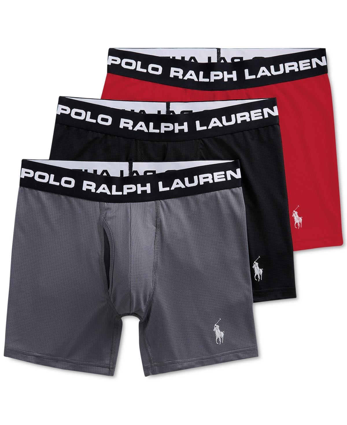 Polo Ralph Lauren Mens 3-Pk. Perfect Pouch Boxer Briefs - DUSK ORANGE/CRUISE NAVY Product Image