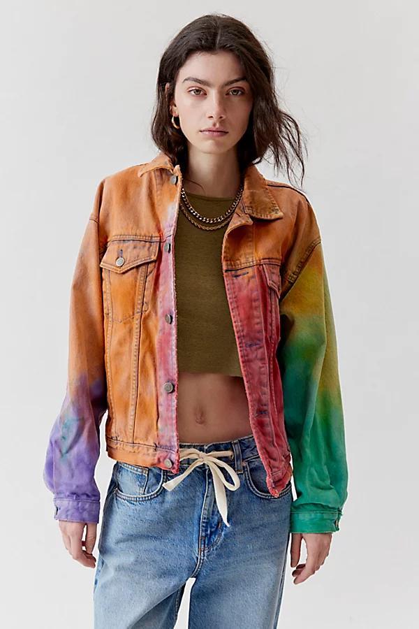 Urban Renewal Remade Rainbow Dye Denim Jacket Womens at Urban Outfitters Product Image