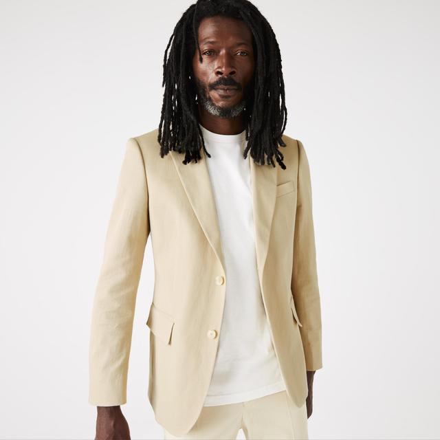 Men's Cotton And Linen Blend Pleated Blazer Product Image