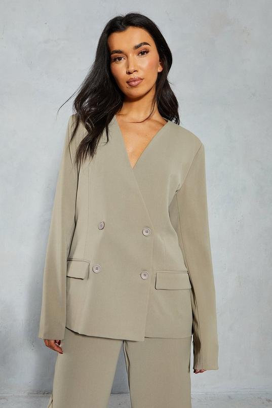 Tailored Double Breasted Boxy Blazer  Product Image