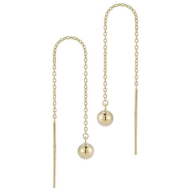 LUMINOR GOLD 14k Gold Ball Threader Earrings, Womens Product Image