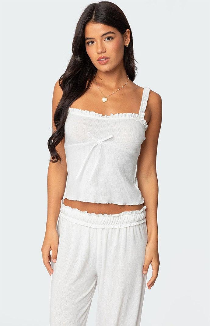 Edikted Womens Sylvia Pointelle Tank Top Product Image