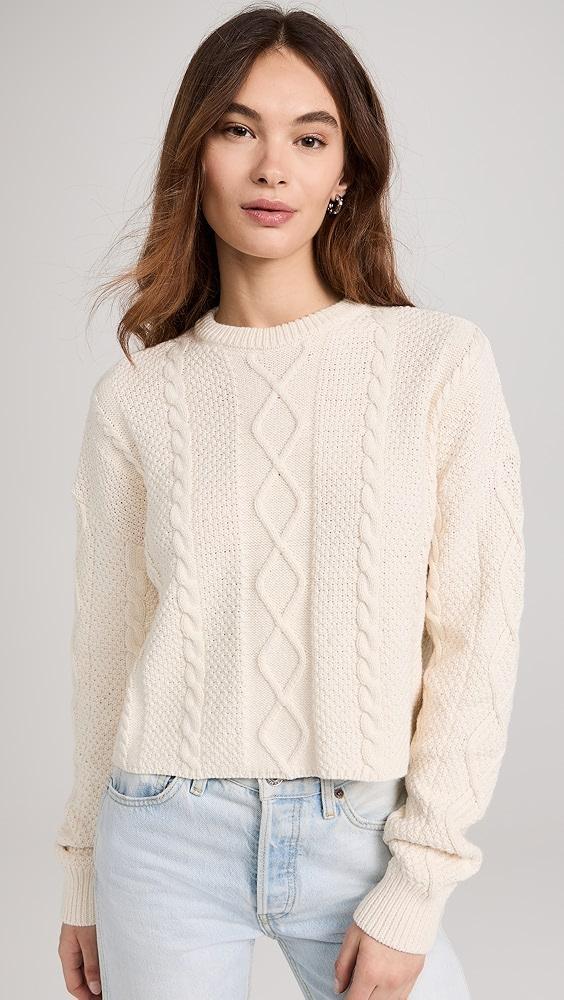 ASKK NY Cable Cropped Crew Sweater | Shopbop Product Image