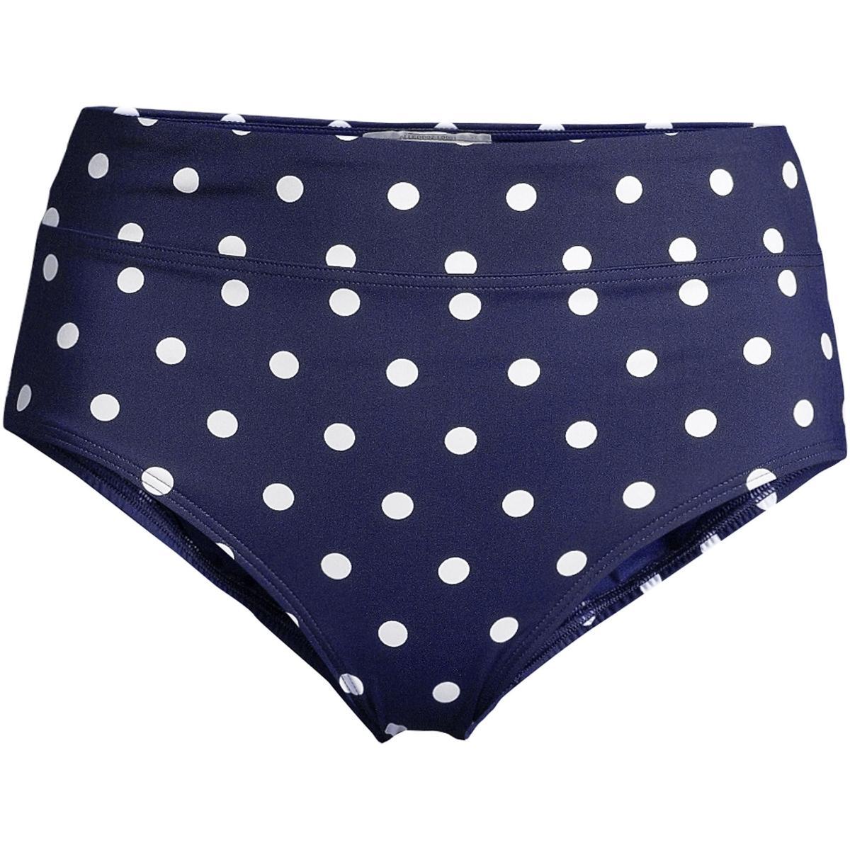 Lands End Womens Tummy Control High Waisted Bikini Swim Bottoms Print Product Image