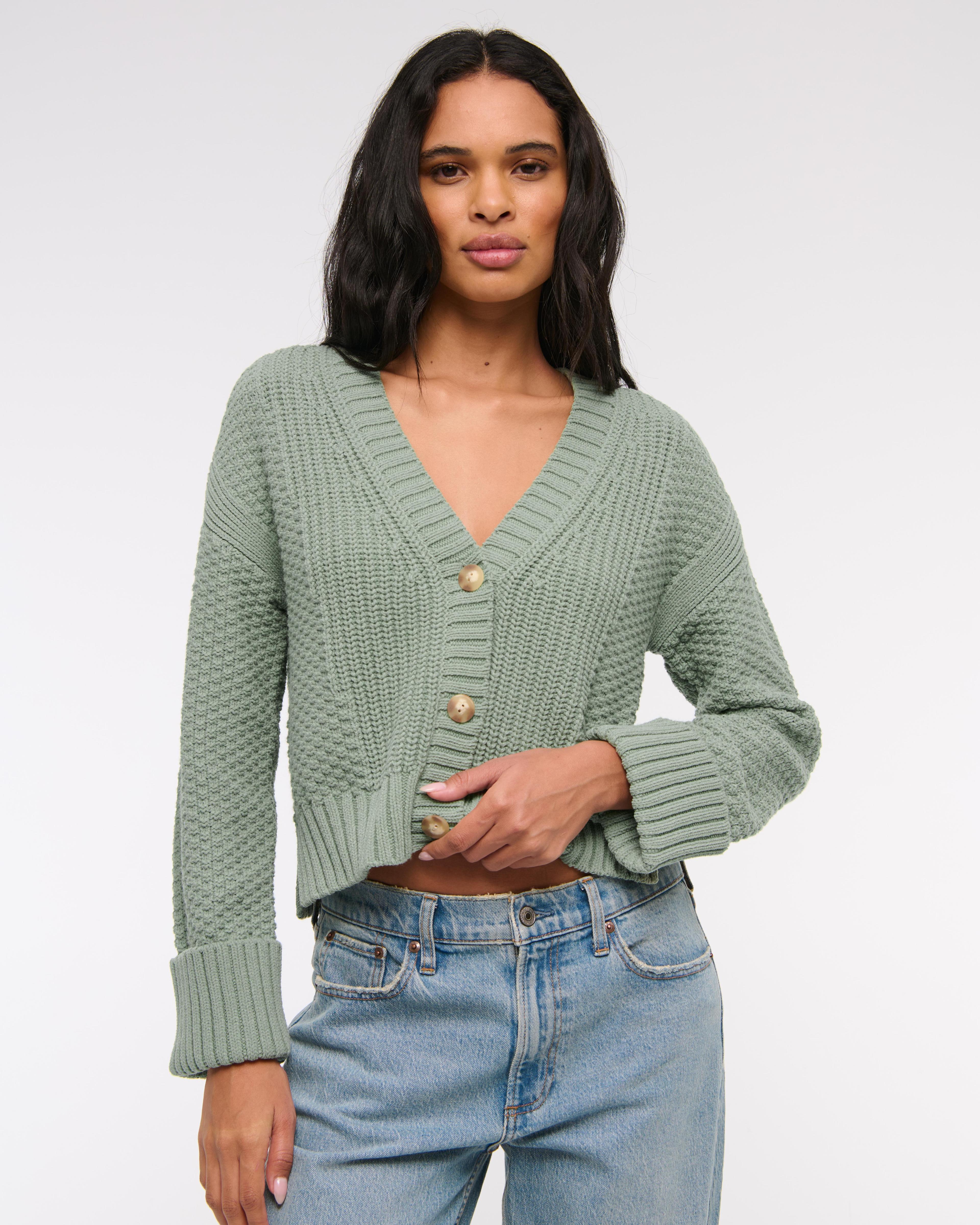 Cotton-Blend Seed Stitch Cardigan Product Image