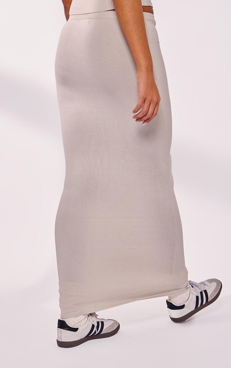  Light Grey Floaty Knitted Maxi Skirt Product Image