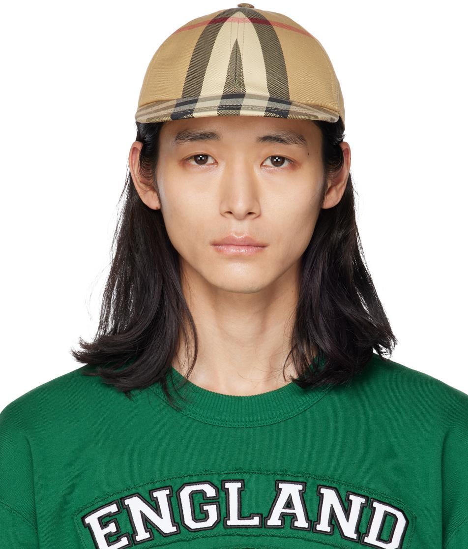 Beige Check Baseball Cap In Archive Beige Ip Chk Product Image