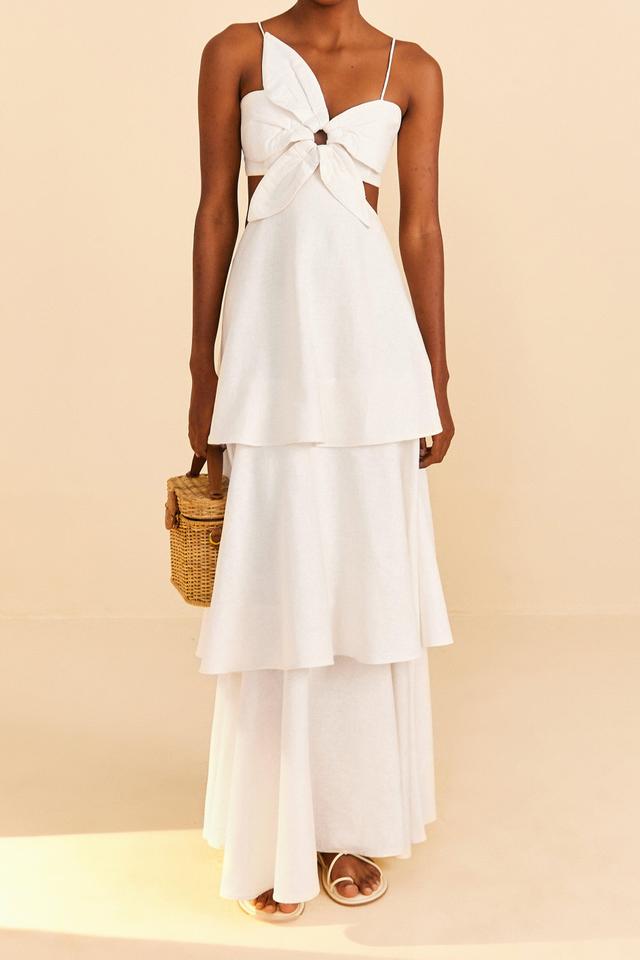 Off-White Flower Maxi Dress, OFF-WHITE / L Product Image