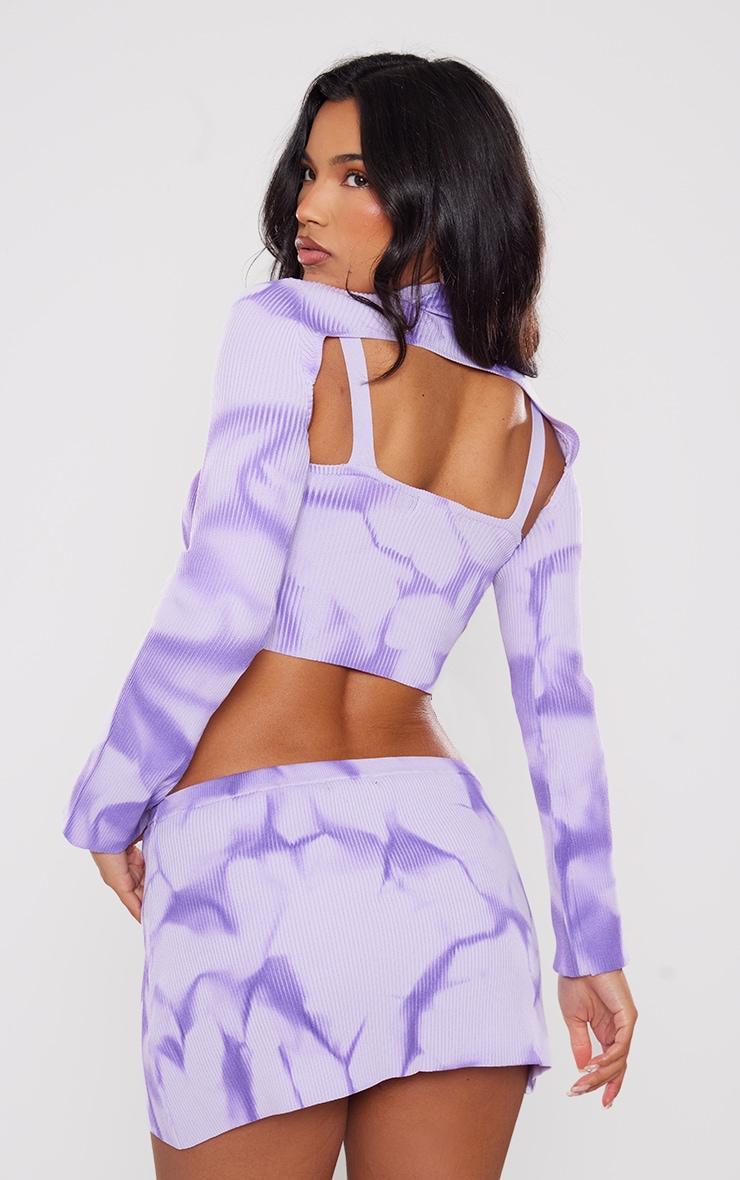 Purple Tie Dye Rib Knit Sleeves Product Image