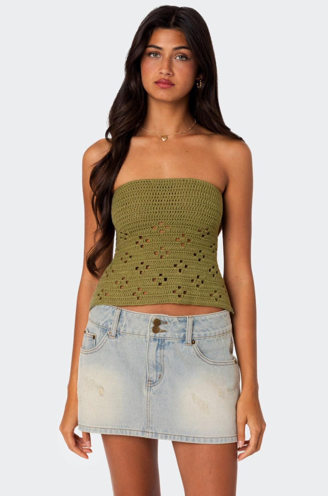 Niki Crochet Strapless Top Product Image