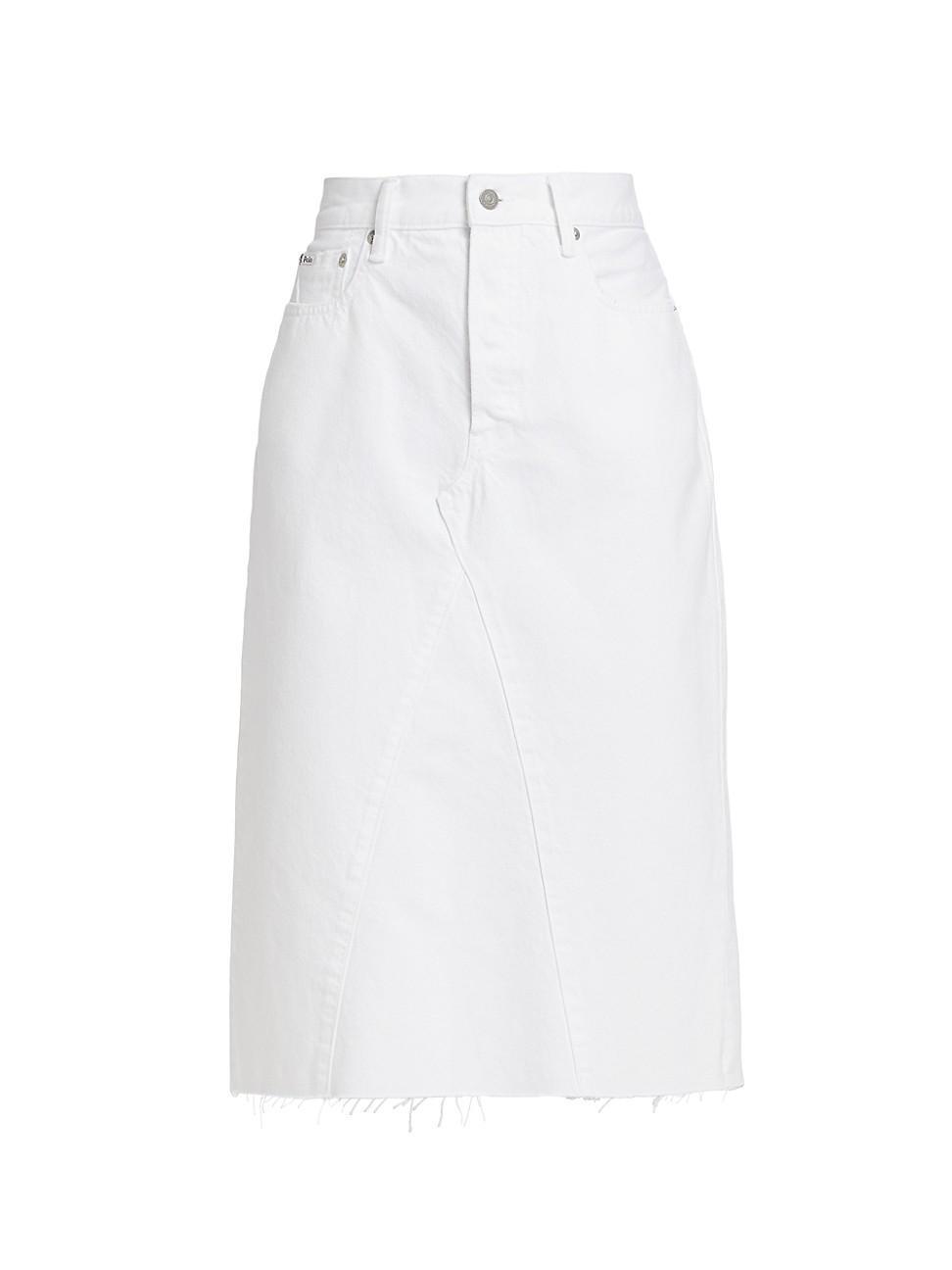 Womens Denim Five-Pocket Midi-Skirt Product Image