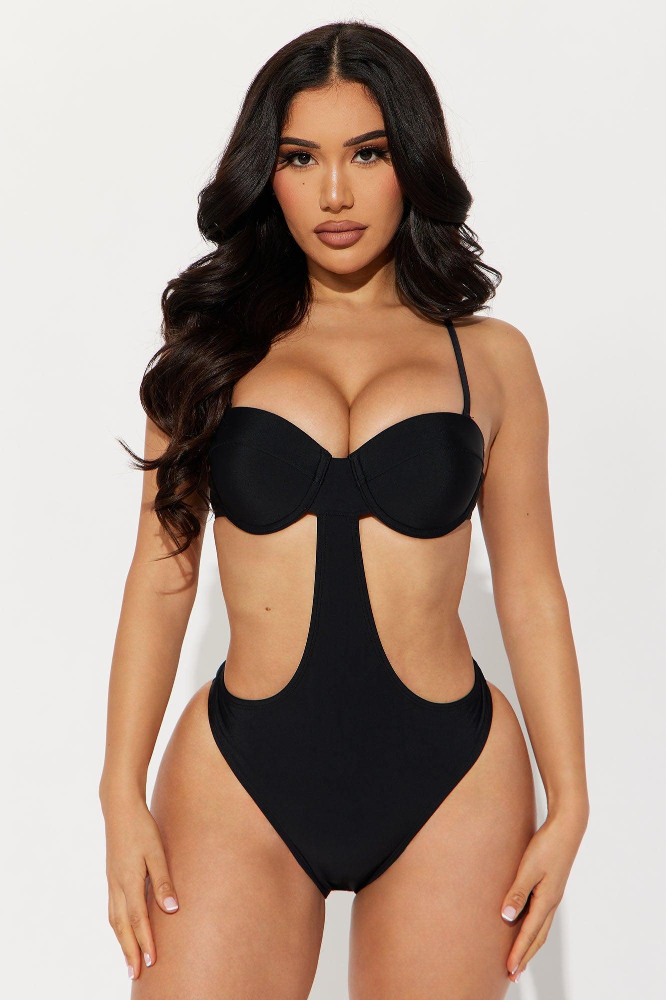 Tyra Cut Out 1 Piece Swimsuit  - Black Product Image