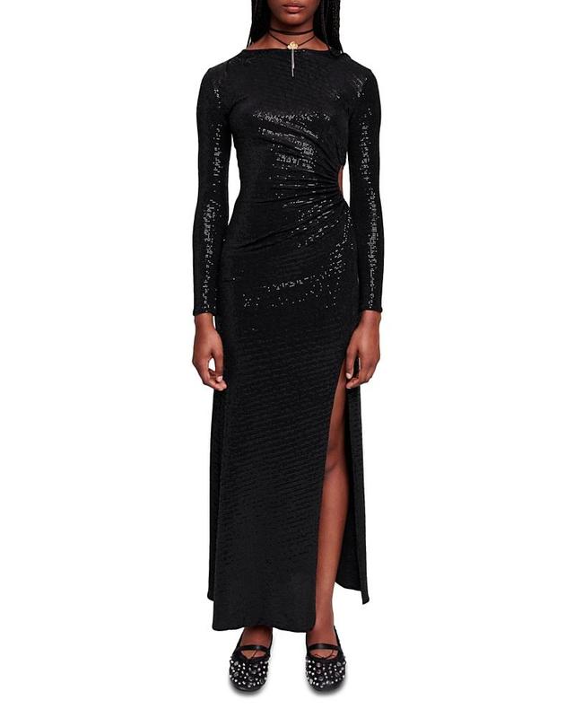 maje Rilexisa Sequin Long Sleeve Dress Product Image