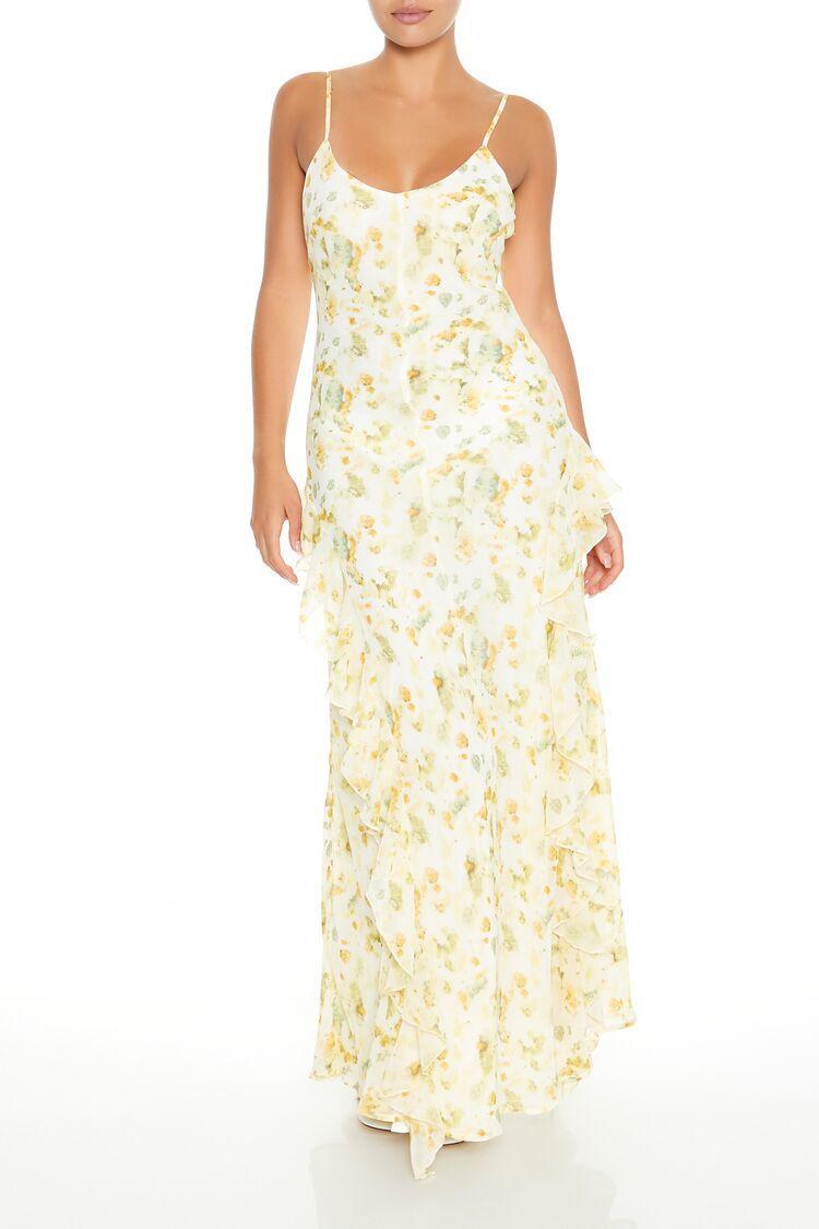 Ruffle-Trim Floral Print Maxi Dress | Forever 21 Product Image