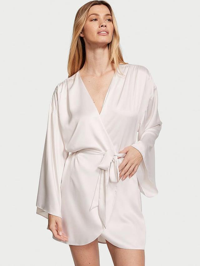 Bride Embellished Satin Short Robe Product Image