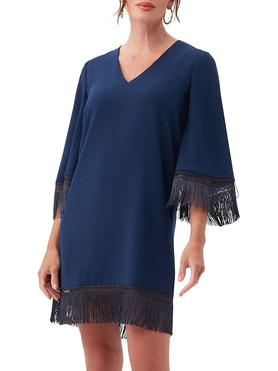 Womens Sanibel Fringe Satin Minidress Product Image