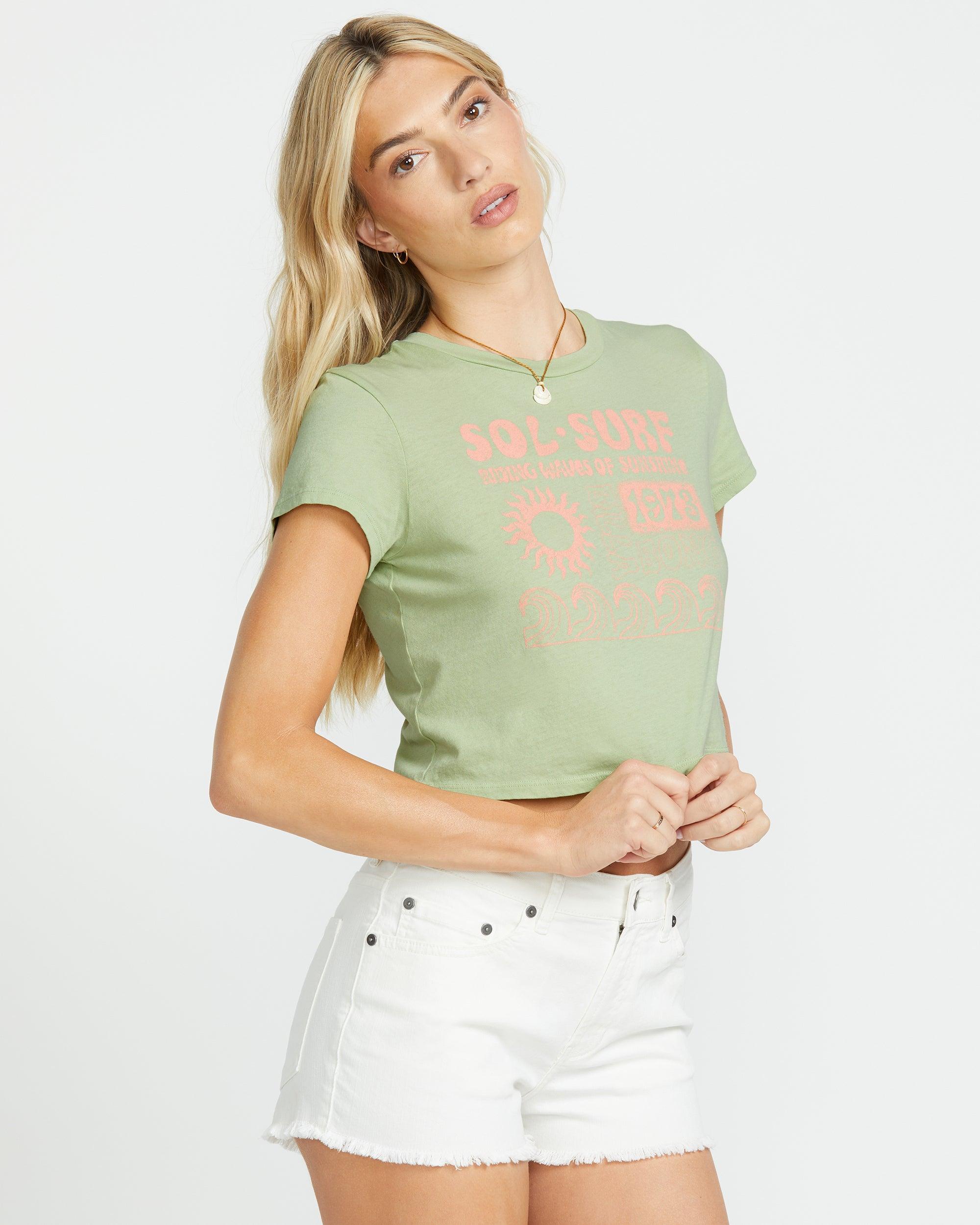 Sol Surf Short Sleeve Tee - Pistachio Female Product Image