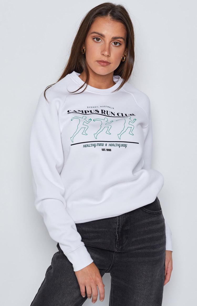 BB Run Club White Sweater Product Image