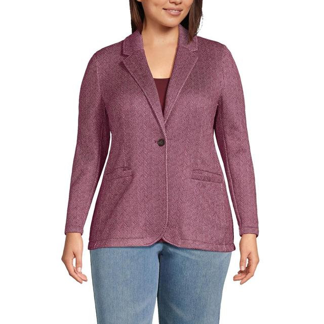 Lands End Plus Size Sweater Fleece Blazer Jacket - The Blazer Product Image