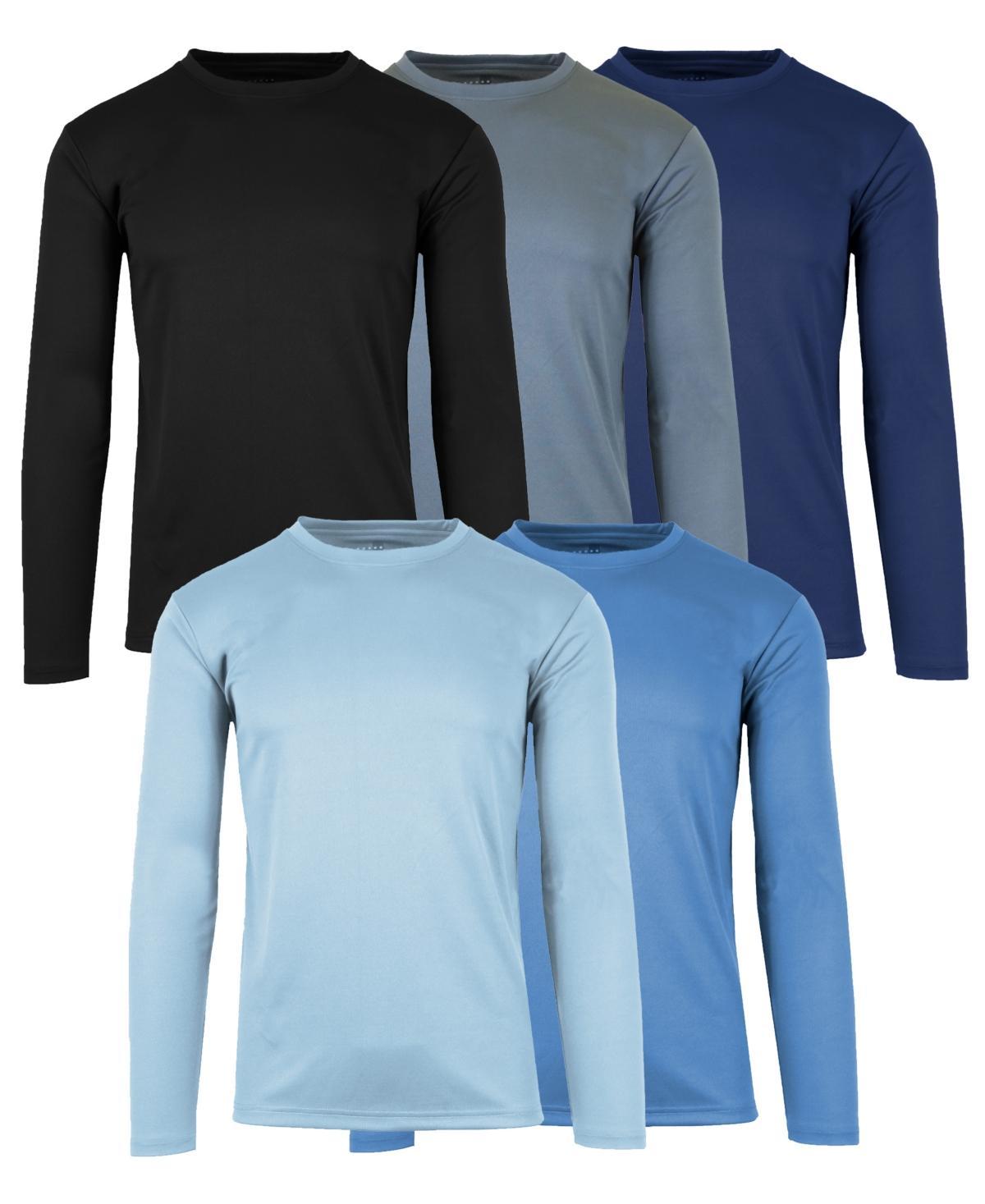 Galaxy By Harvic Mens Long Sleeve Moisture-Wicking Performance Crew Neck Tee -5 Pack Product Image