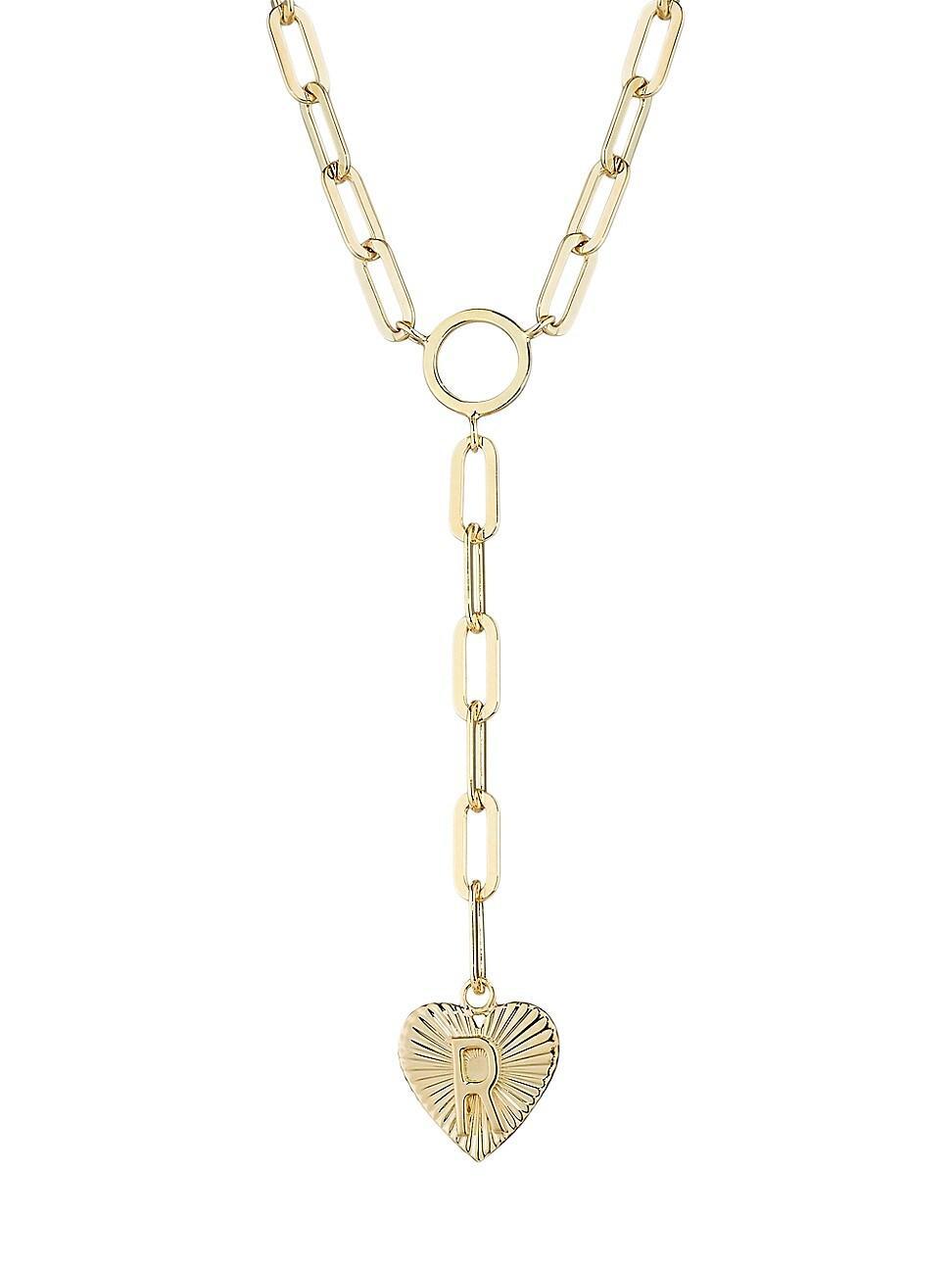 Womens Althea 18K-Yellow-Gold Vermeil Initial Lariat Necklace Product Image