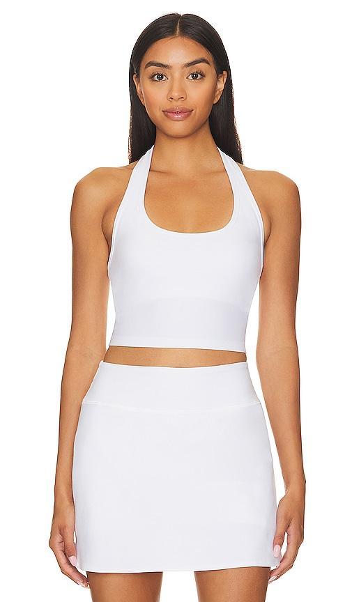 Beyond Yoga Spacedye Well Rounded Cropped Halter Tank Top White. (also in L, S, XS). Product Image