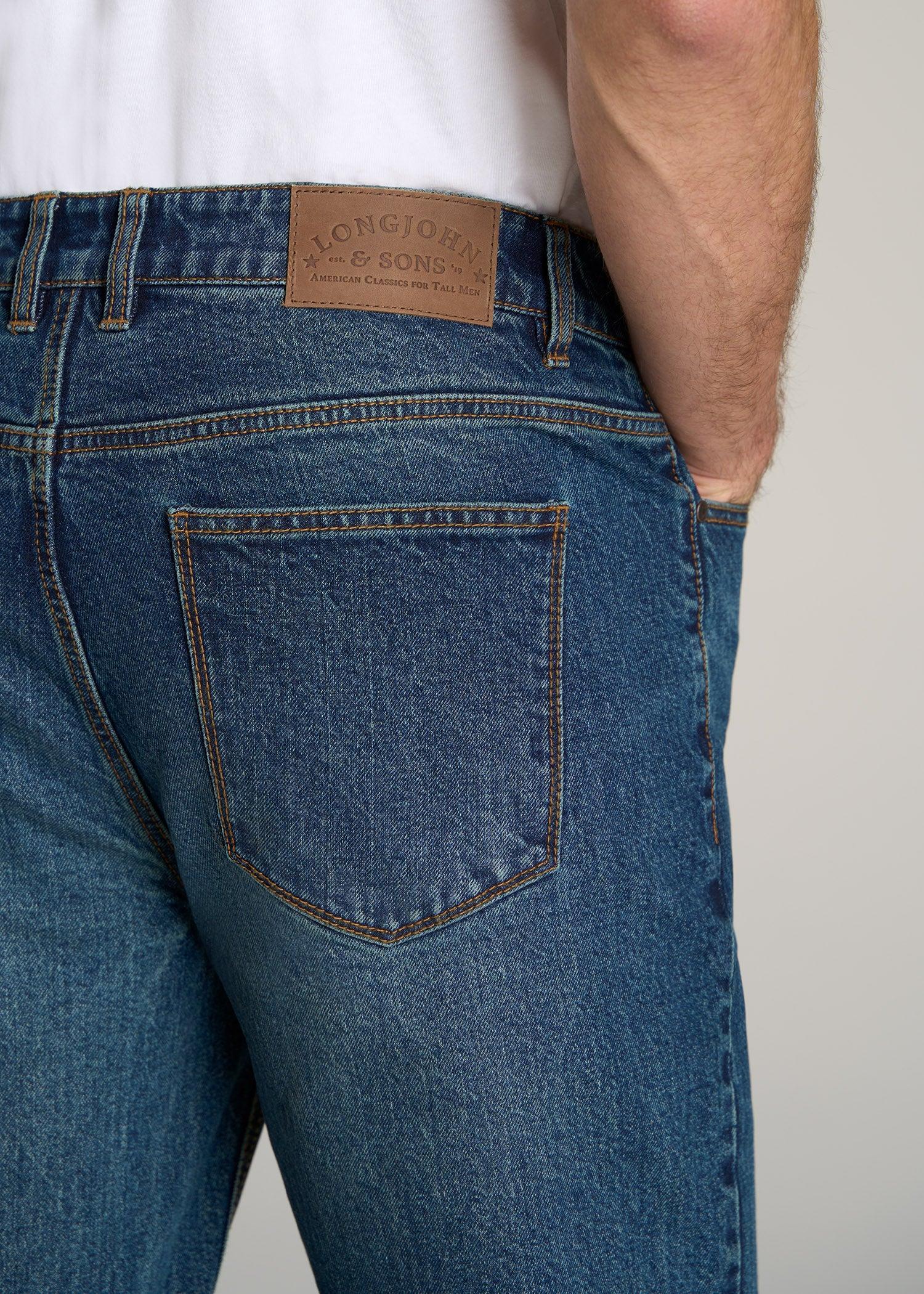 LJ&S STRAIGHT LEG Jeans for Tall Men in Machine Blue Product Image