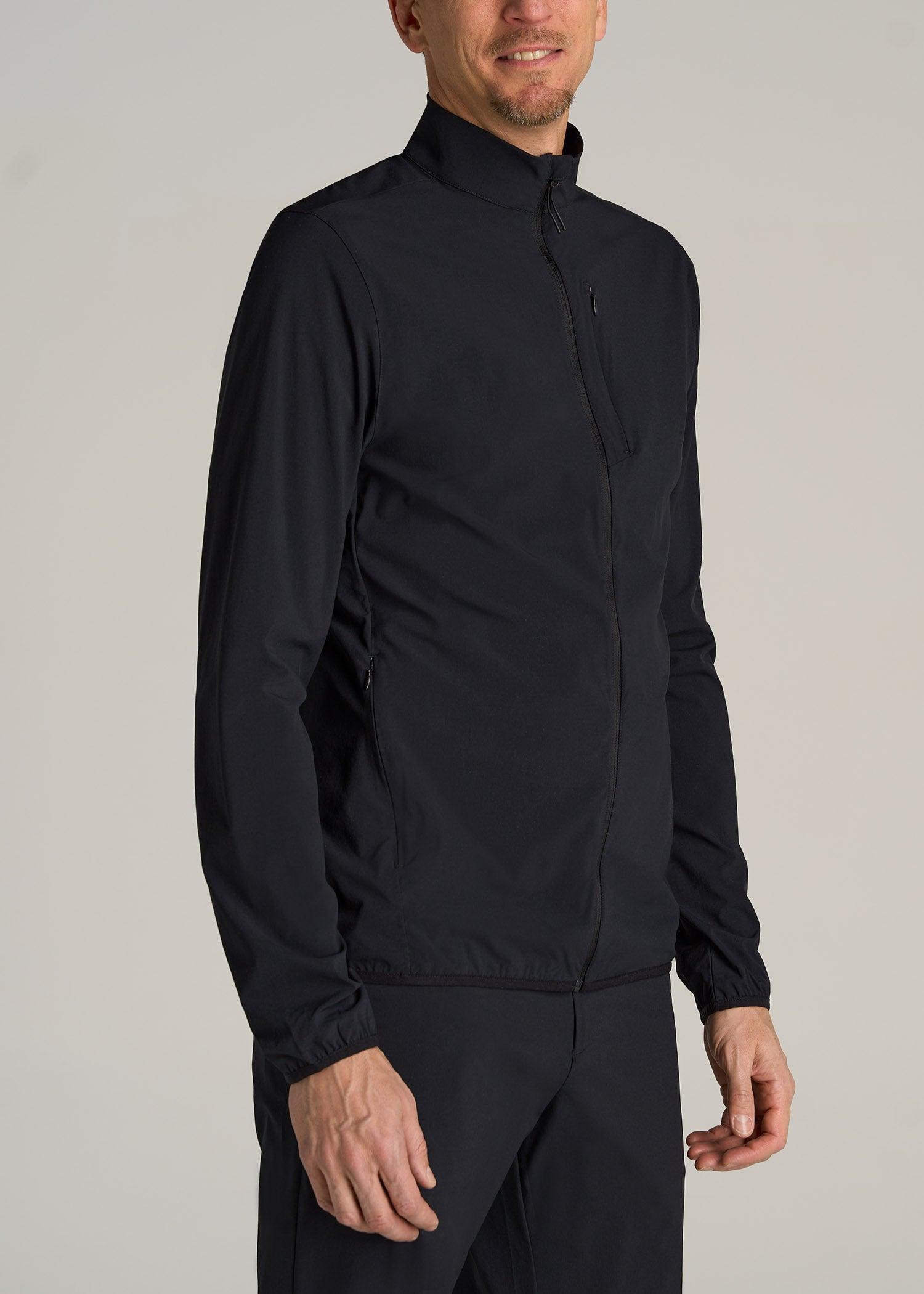 Tall Men's Softshell Jacket for Outdoor Training in Black Male Product Image