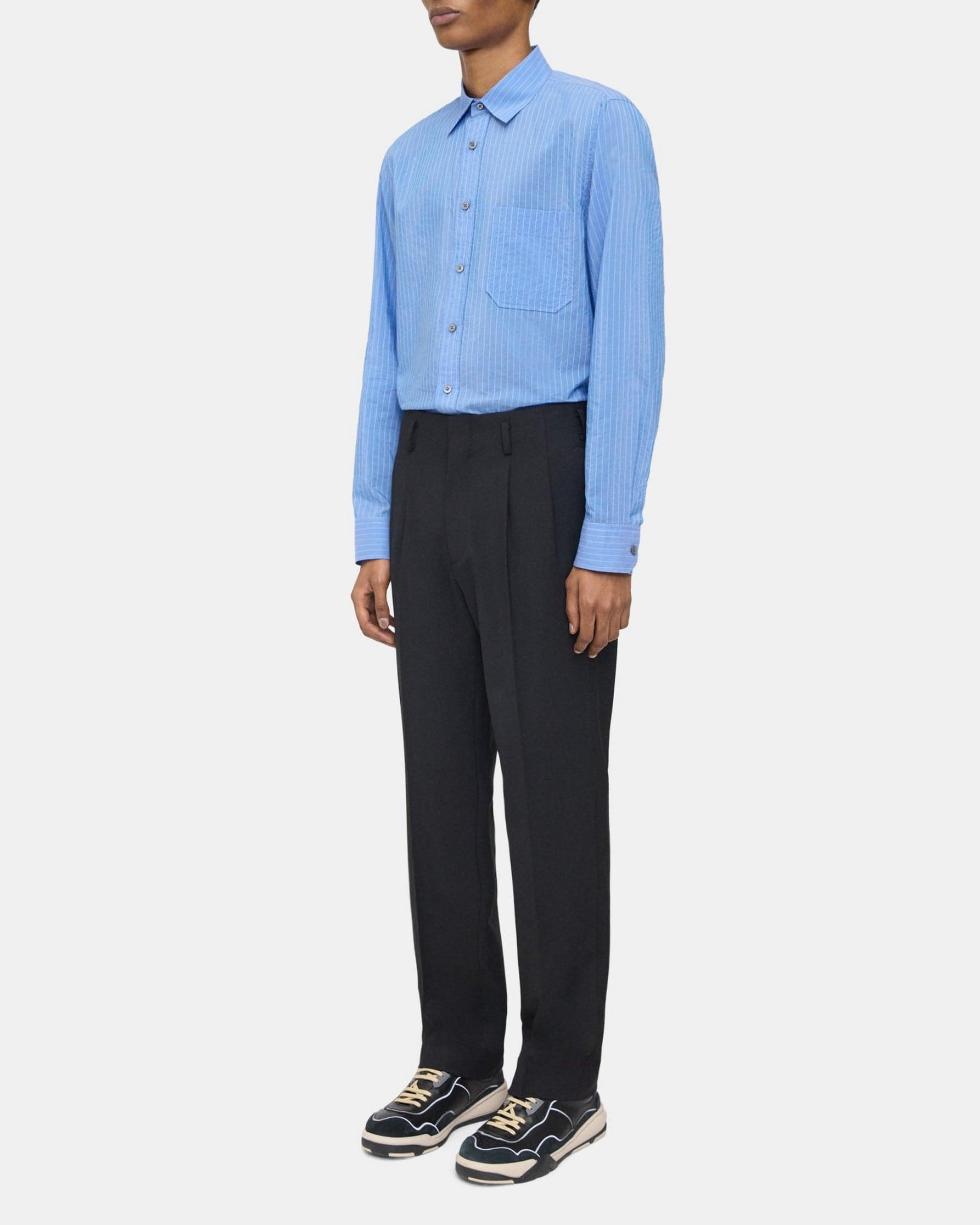 Pleated Pant in Wool Gabardine Product Image