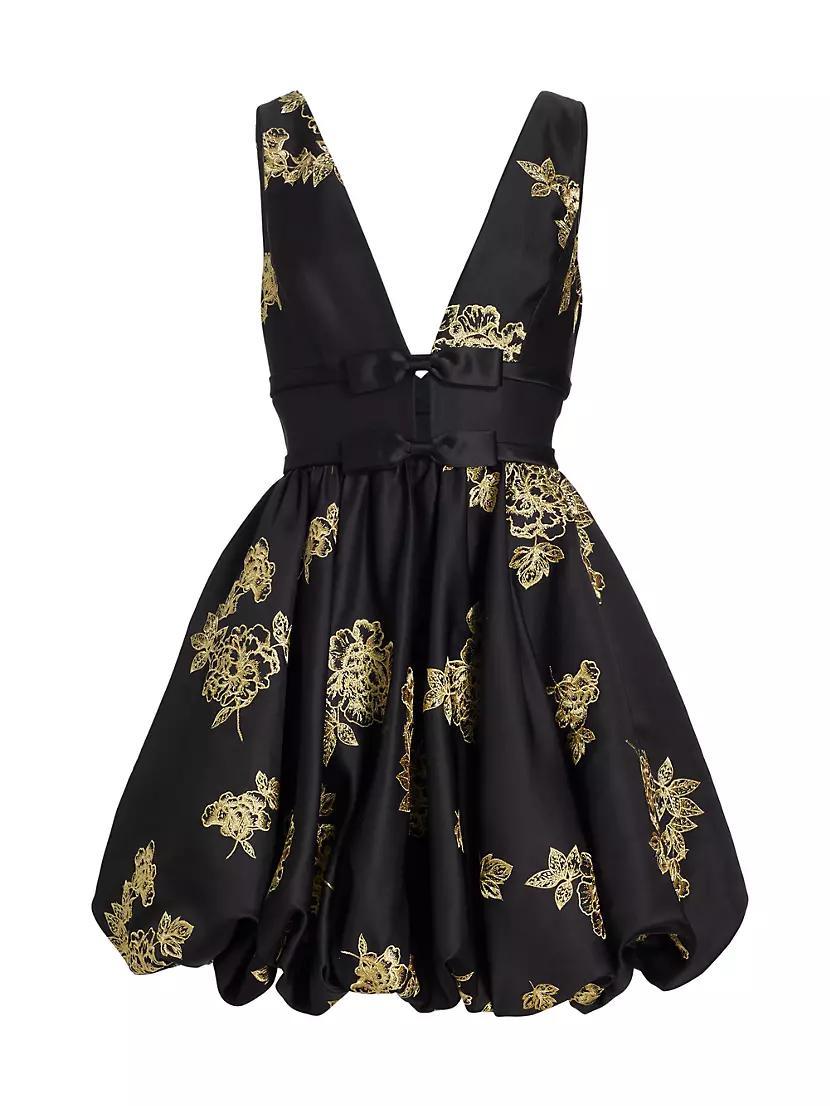 Bow-Embellished & Metallic Minidress Product Image