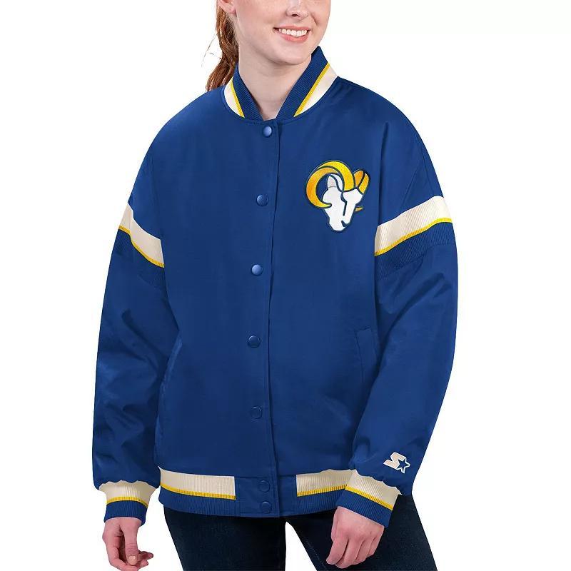 Womens Starter Royal Los Angeles Rams Tournament Full-Snap Varsity Jacket Product Image