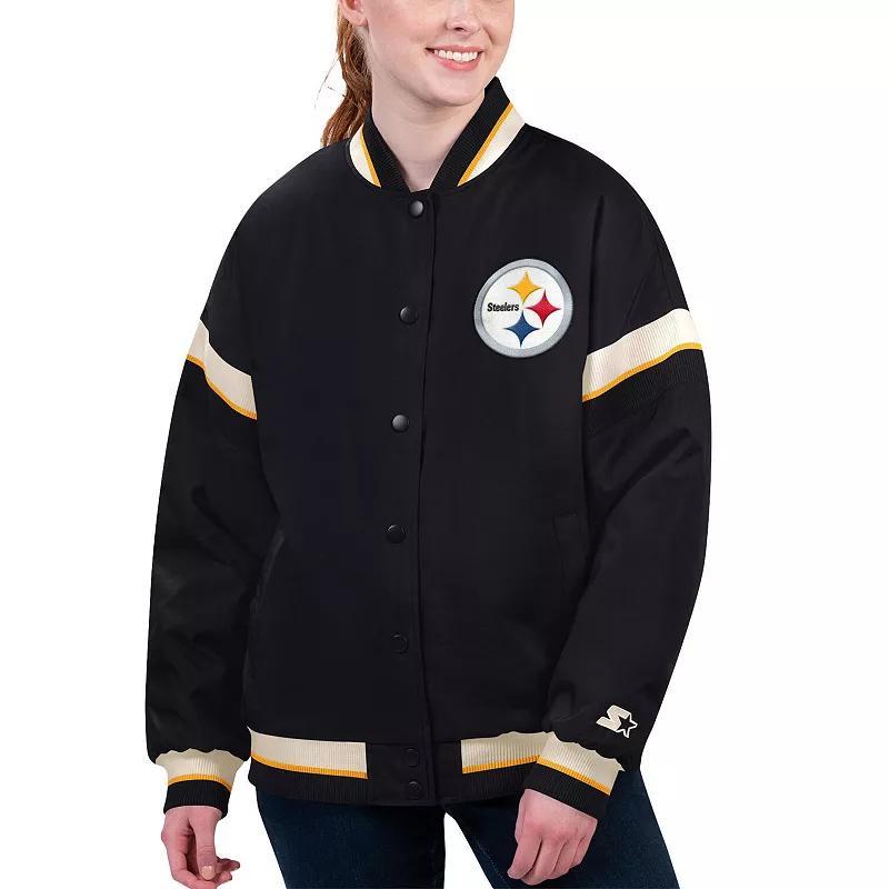 Womens Starter Pittsburgh Steelers Tournament Full-Snap Varsity Jacket Product Image