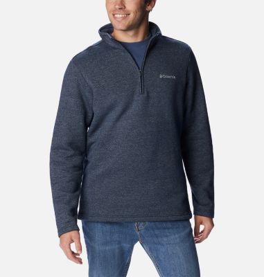 Mens Columbia Hart Mountain Fleece Quarter-Zip Pullover Dark Grey Product Image