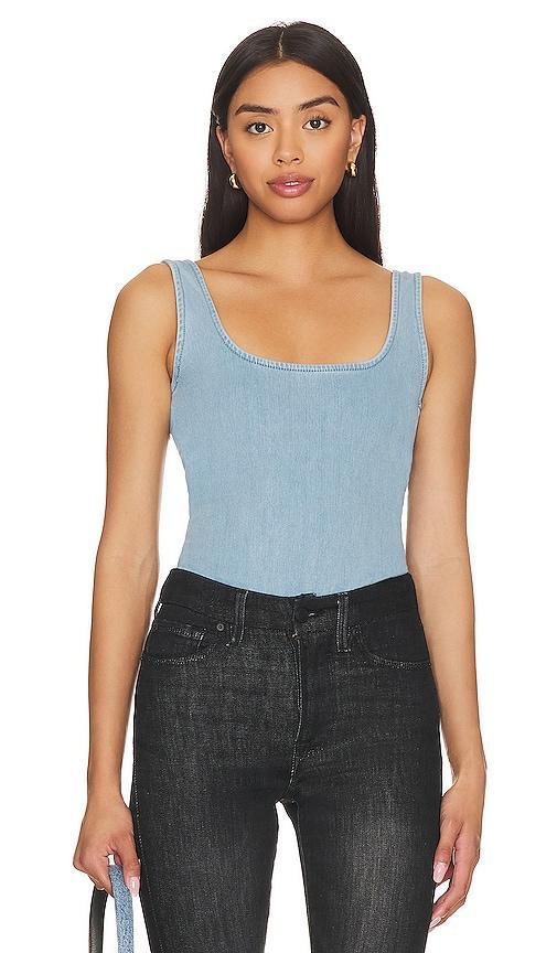 Good American Indigo Modern Tank Bodysuit Size 7. Product Image