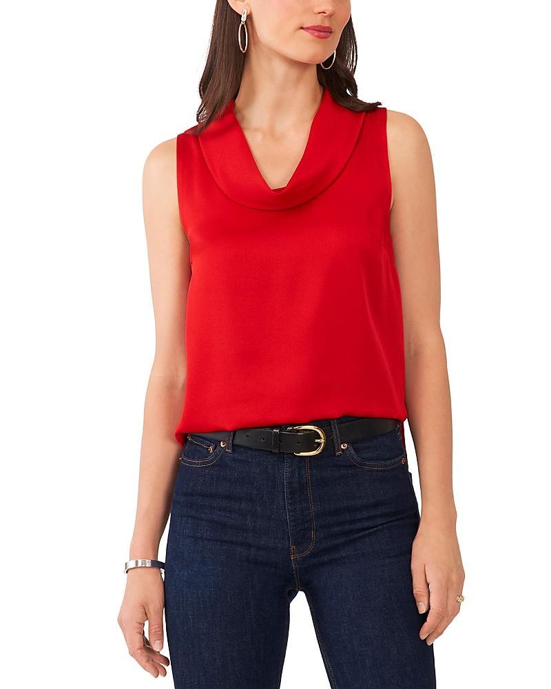 Vince Camuto Hammered Satin Sleeveless Cowl Neck Top Product Image