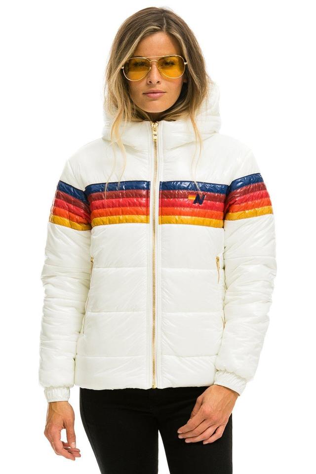 5 STRIPE LUXE TREKKER JACKET - GLOSSY WHITE Female Product Image